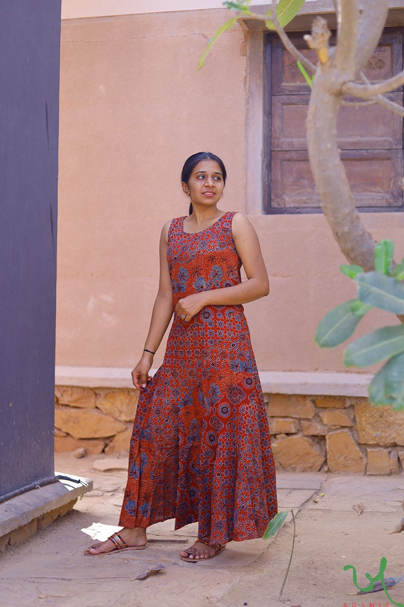Ajrakh Block Print Long Dress Buy Ajrakh Dress Block Print Cotton Khamir S Ajrakh Block Print Long Dress Buy Ajrakh Dress Block Print Cotton Khamir S