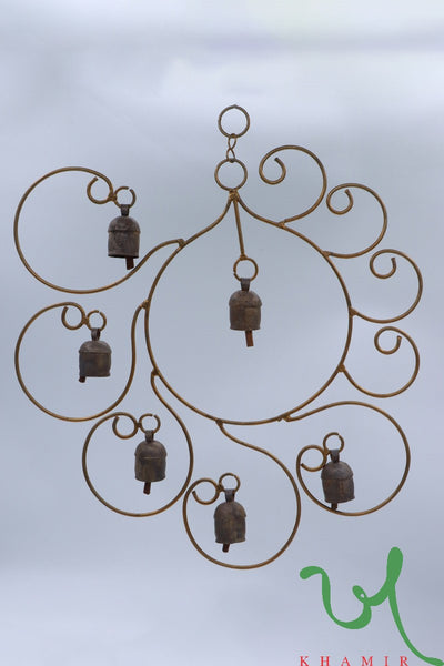 Khamir Traditional Kutchi Pleasing Peacock Wind Chime with 6 Copper Bells