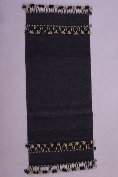 Khamir Traditional Kutchi Black Handwoven Woollen Rug