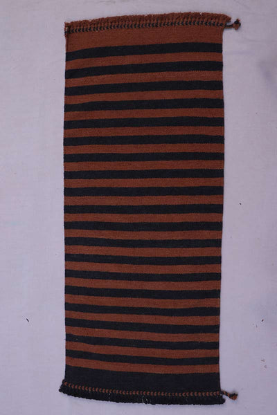 Khamir Traditional Kutchi Brown Black Handwoven Woollen Rug