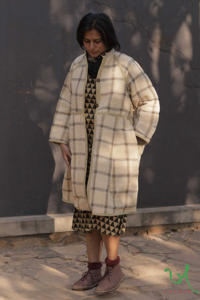 Desi wool stylish handmade, handcrafted Kediya coat checks | Khamir
